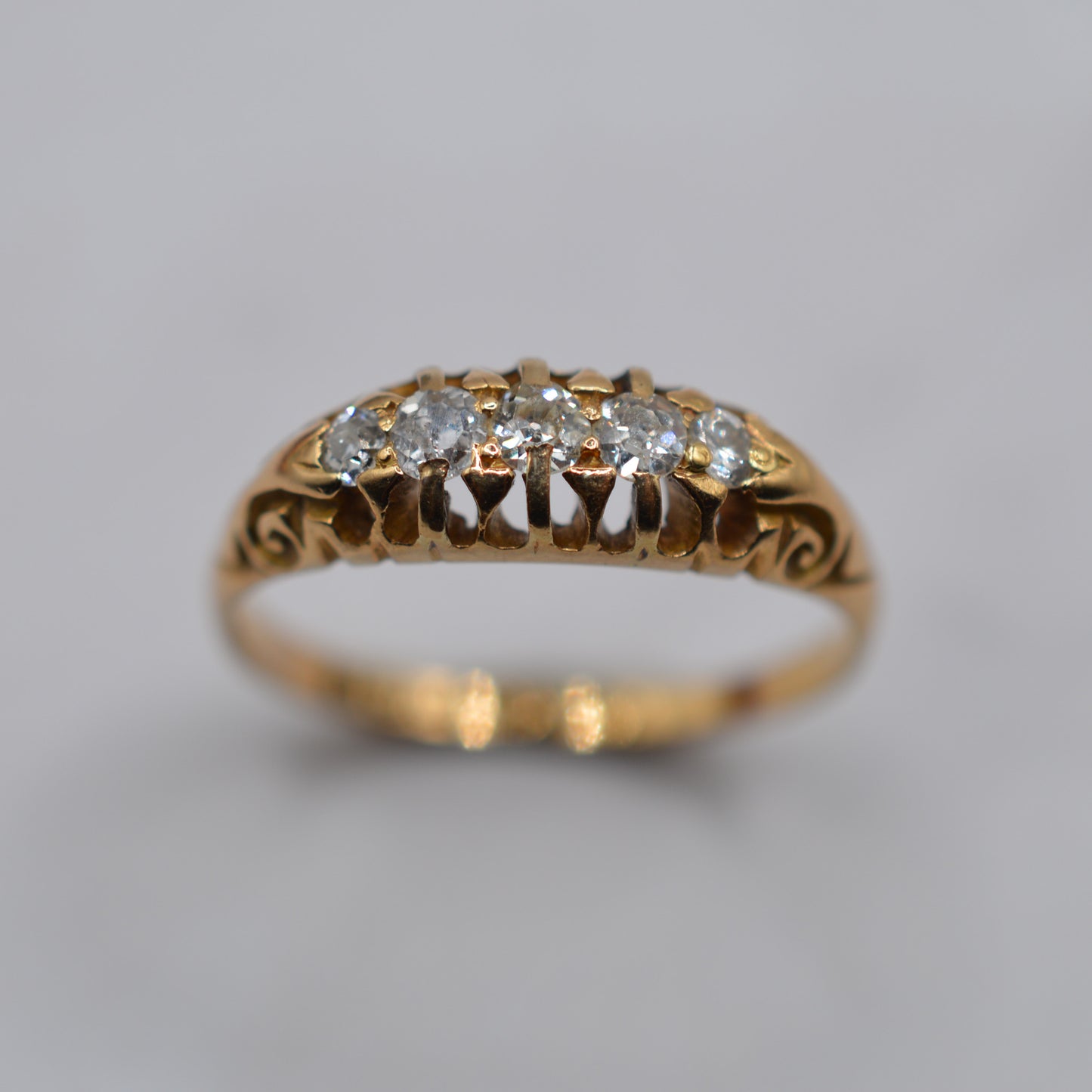Antique Edwardian 18ct Gold Diamond Five-Stone Ring