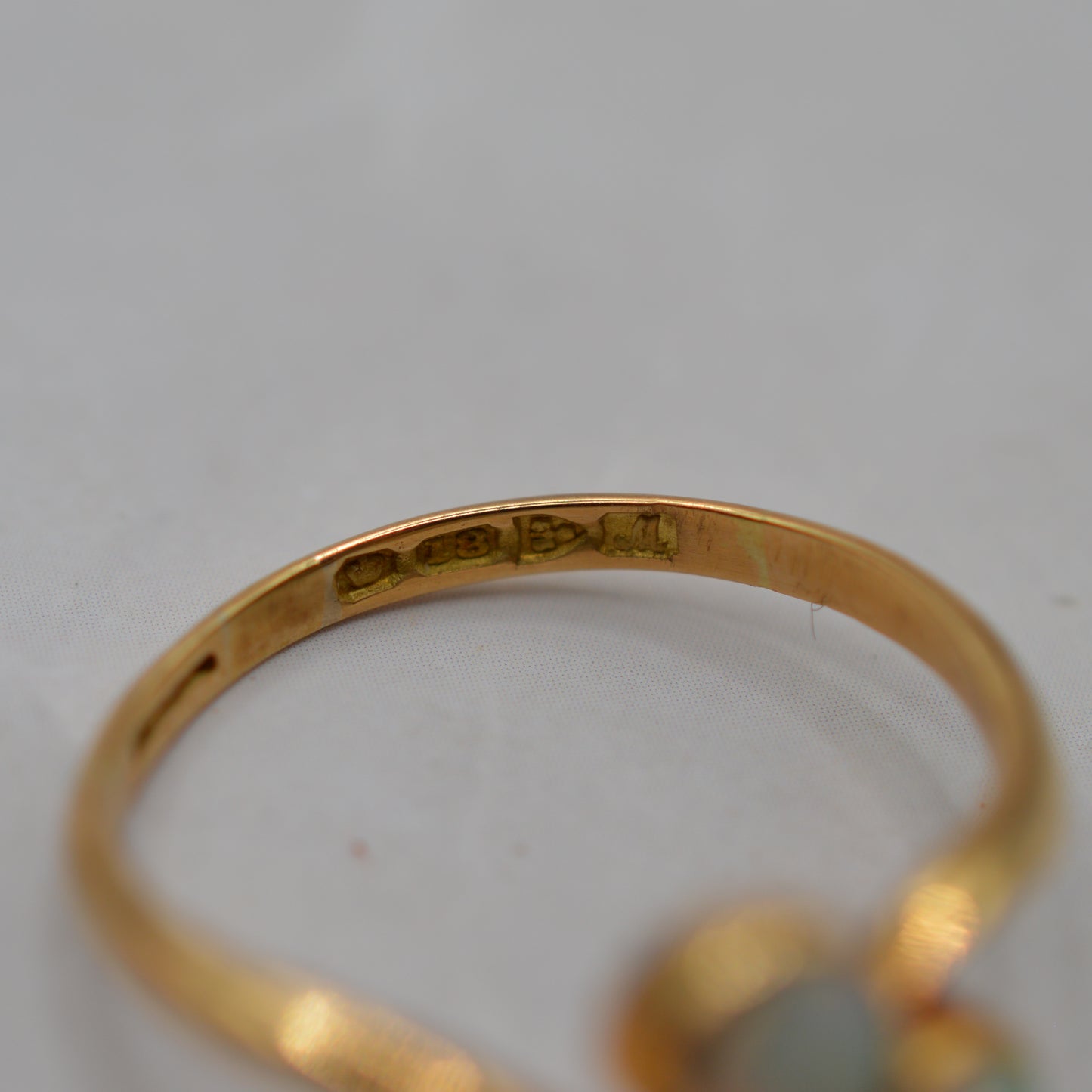 Antique 1912 18ct Gold Opal Toi-et-Moi Ring