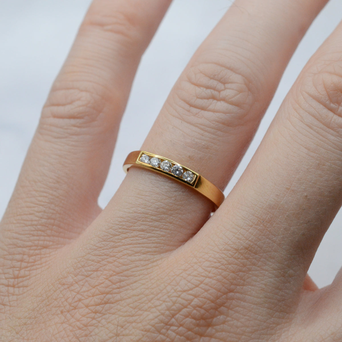 1990s 18ct Gold Diamond Channel-Set Ring