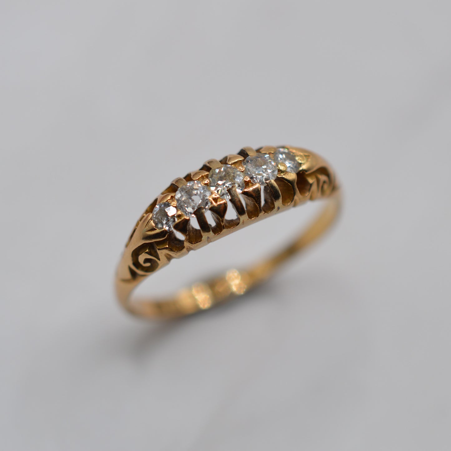 Antique Edwardian 18ct Gold Diamond Five-Stone Ring