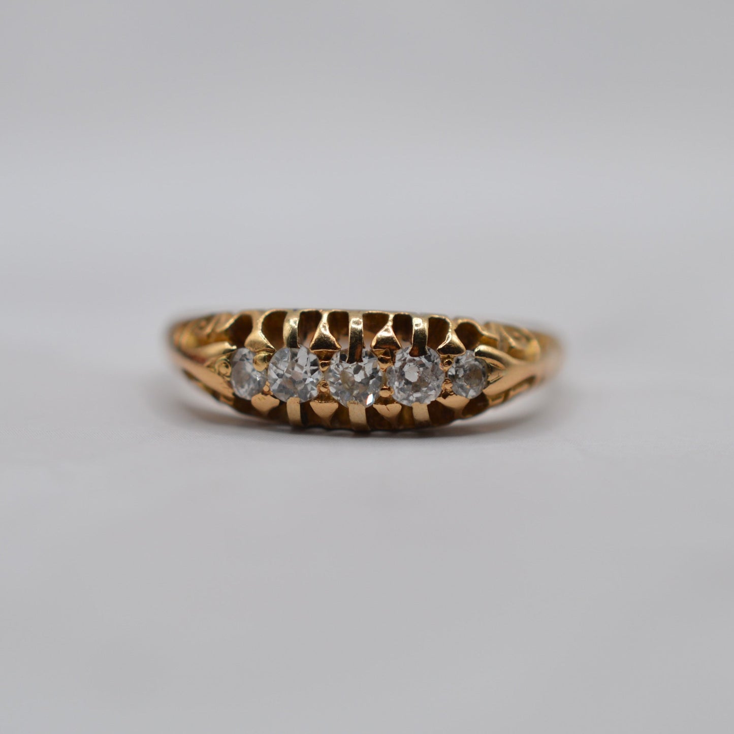 Antique Edwardian 18ct Gold Diamond Five-Stone Ring