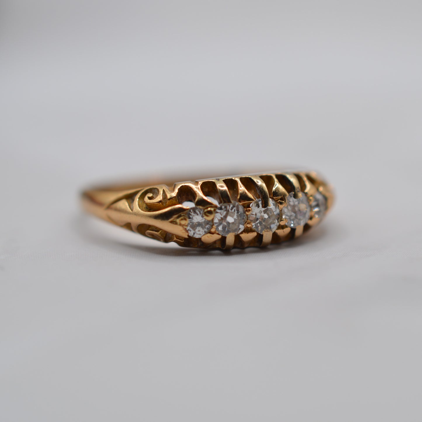 Antique Edwardian 18ct Gold Diamond Five-Stone Ring