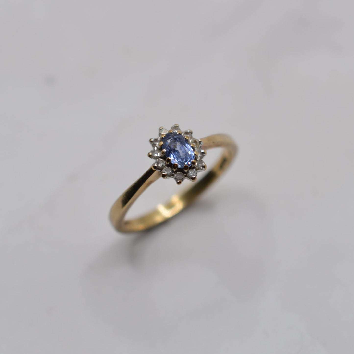 9ct Gold Sapphire & Diamond Cluster Ring