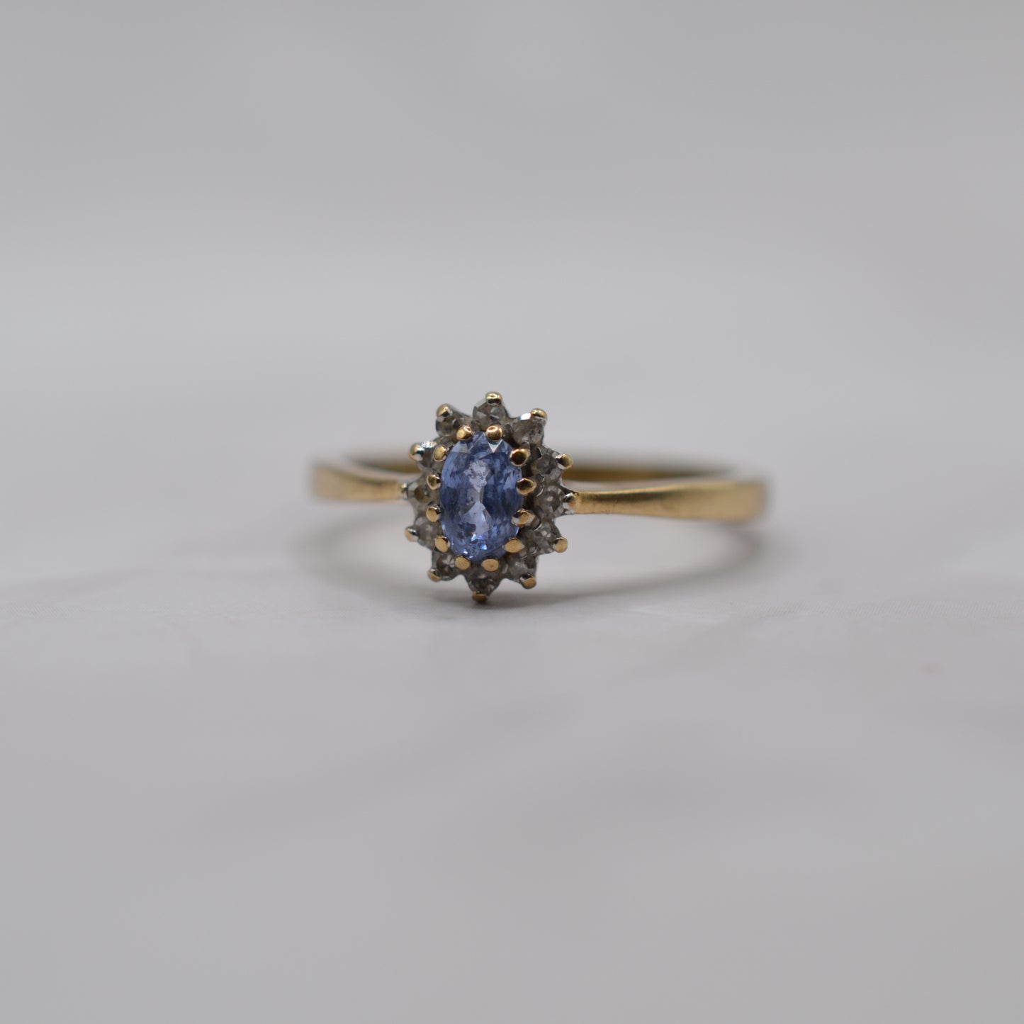 9ct Gold Sapphire & Diamond Cluster Ring