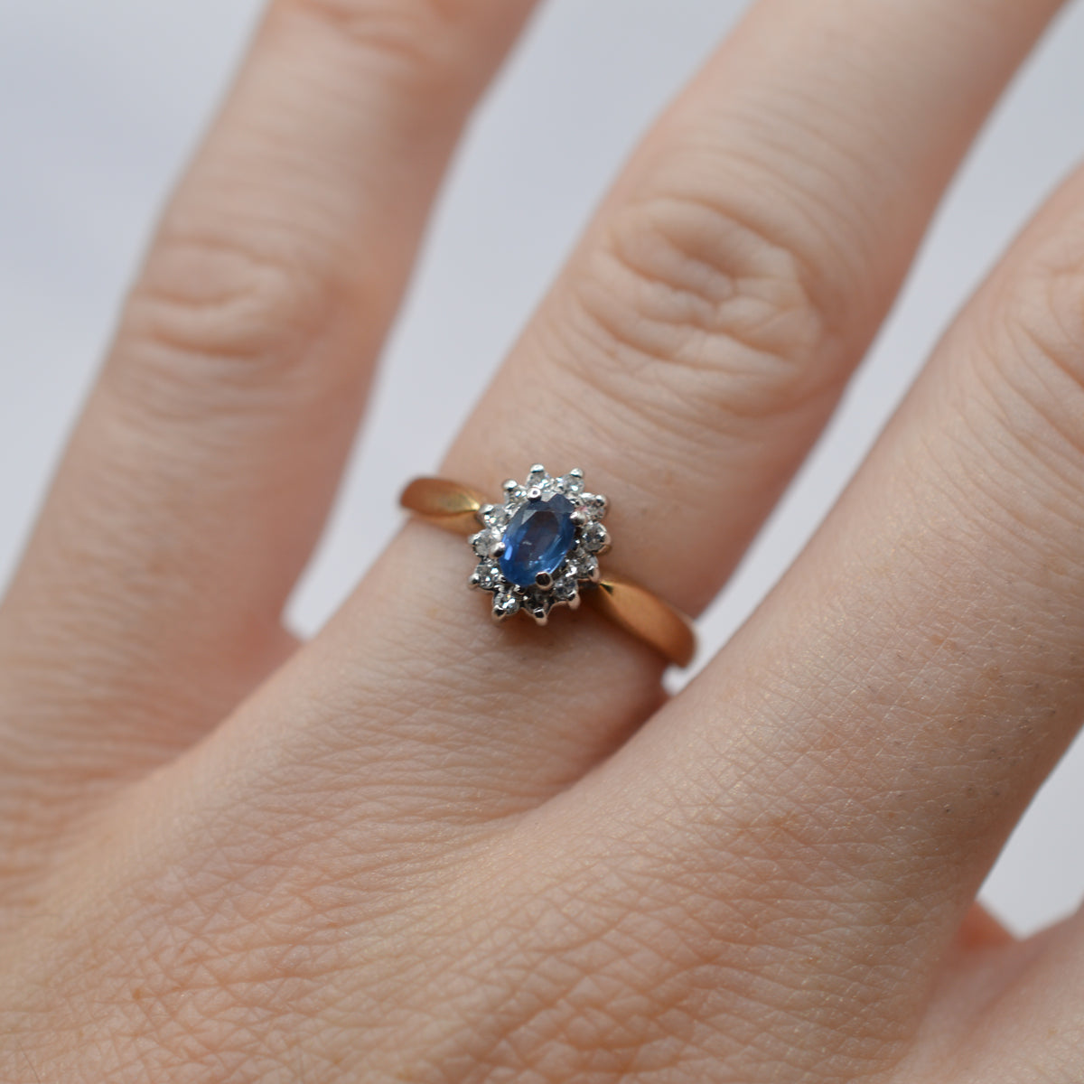 9ct Gold Sapphire & Diamond Cluster Ring