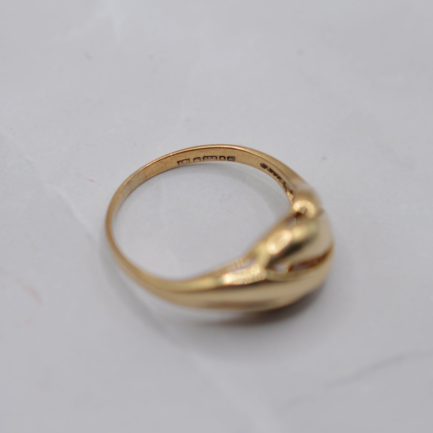 1980s 9ct Gold Chunky Leaf Ring