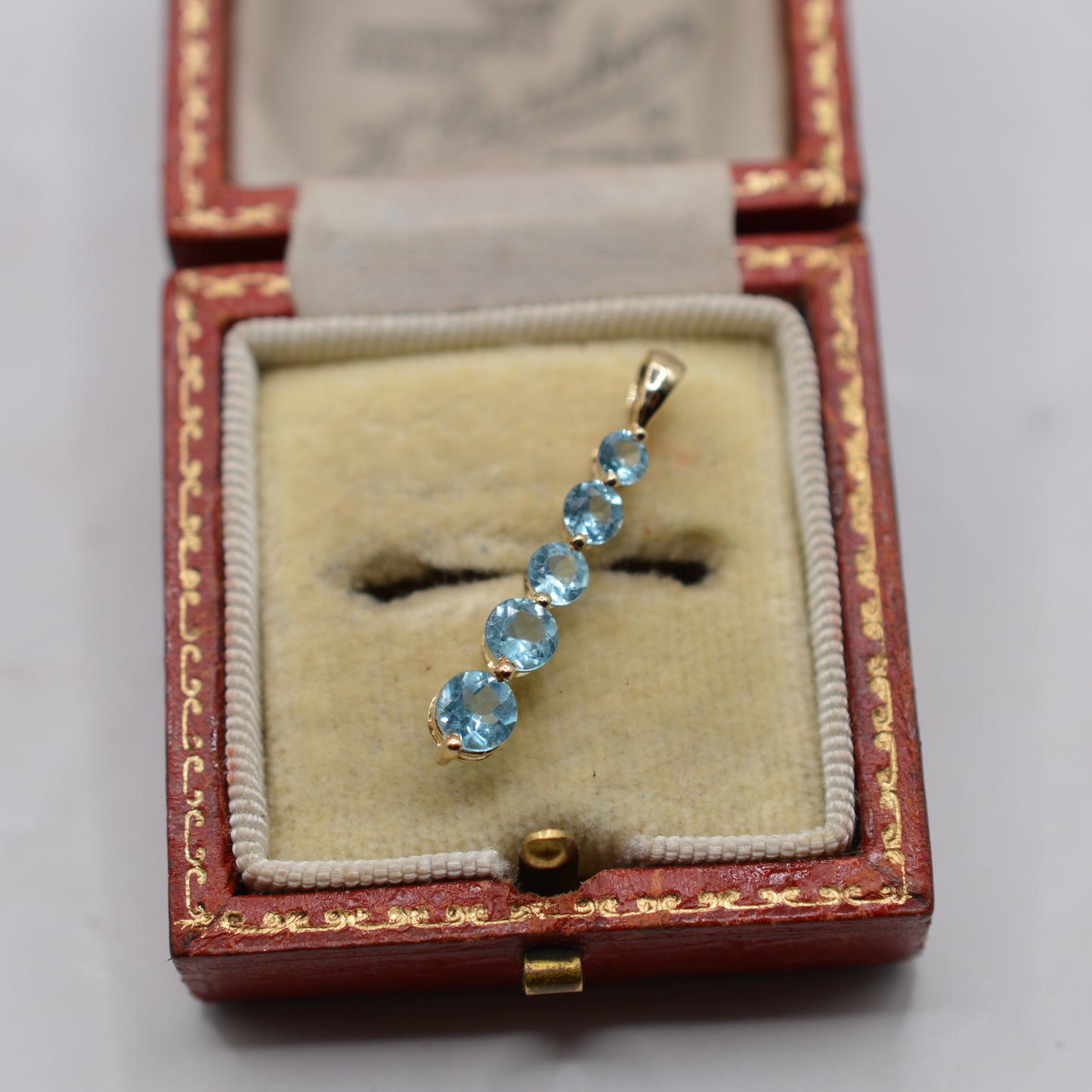 9ct Gold Five-Stone Drop Pendant