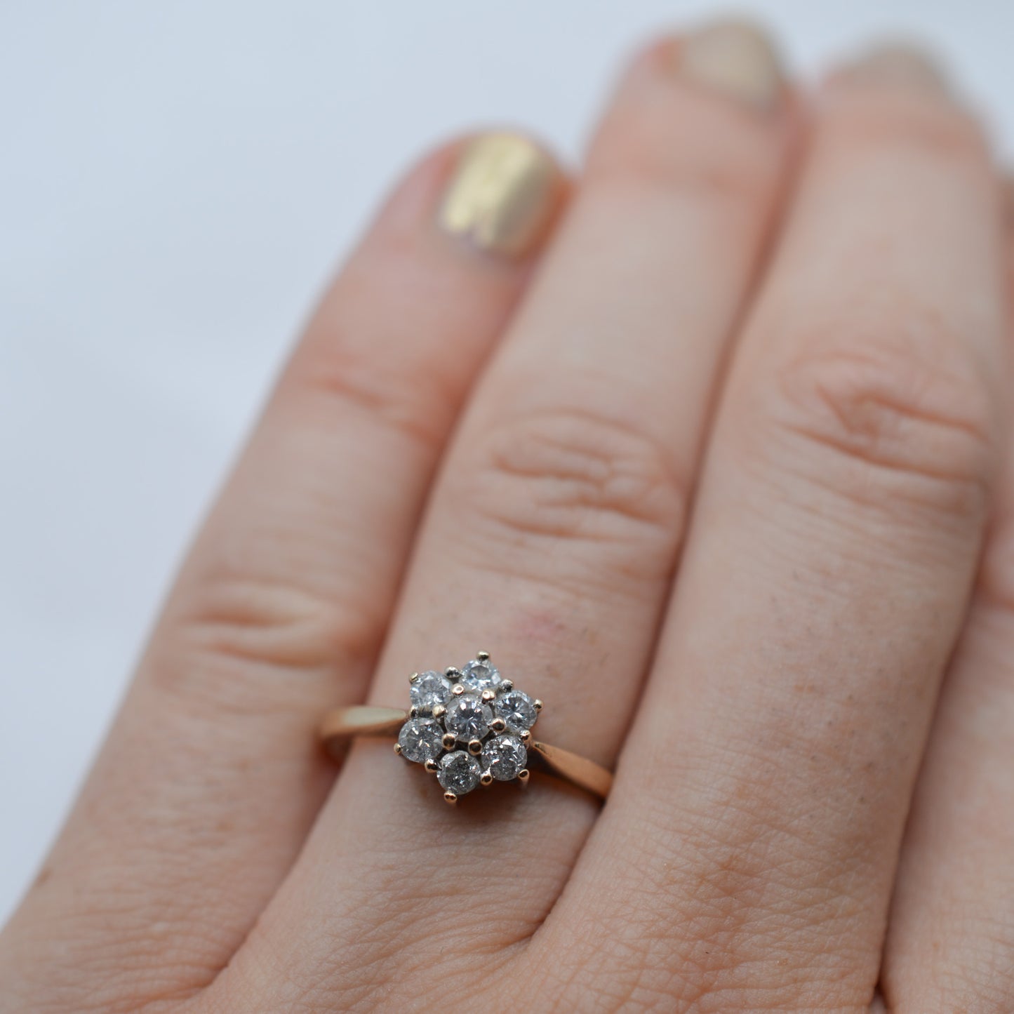 9ct Gold 0.50ct Diamond Cluster Ring
