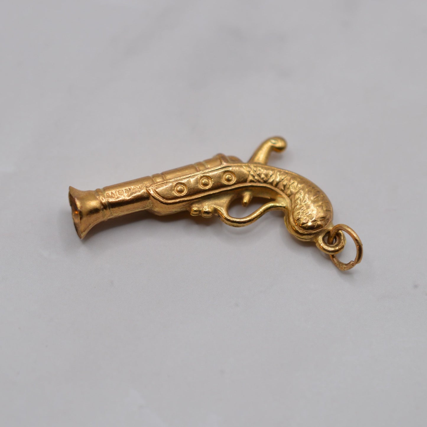 1970s Vintage 9ct Gold Pistol Gun Charm