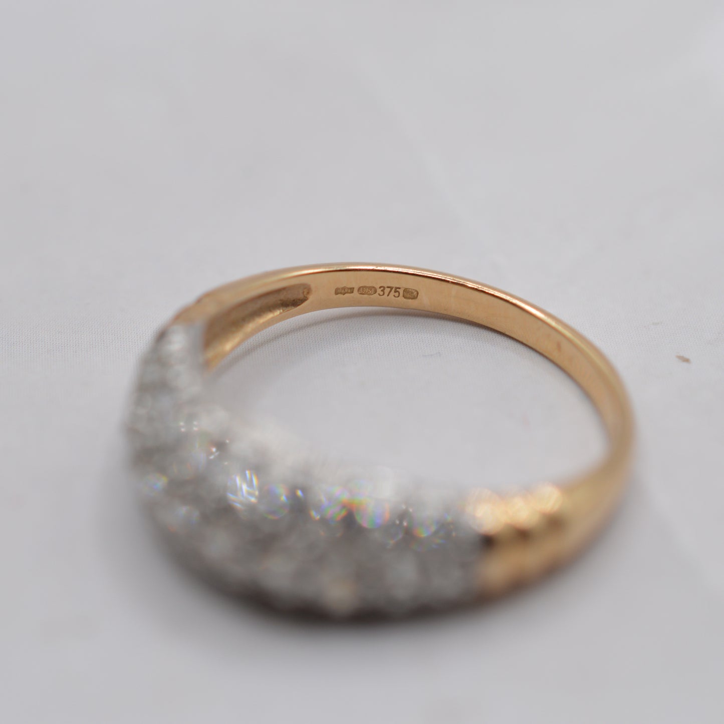 Chunky 9ct Gold Cubic Zirconia Dome Ring
