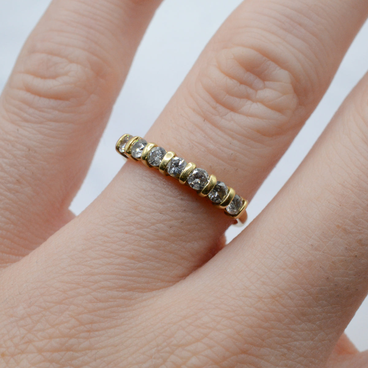 1990s 18ct Gold 0.50ct Diamond Half-Eternity Ring