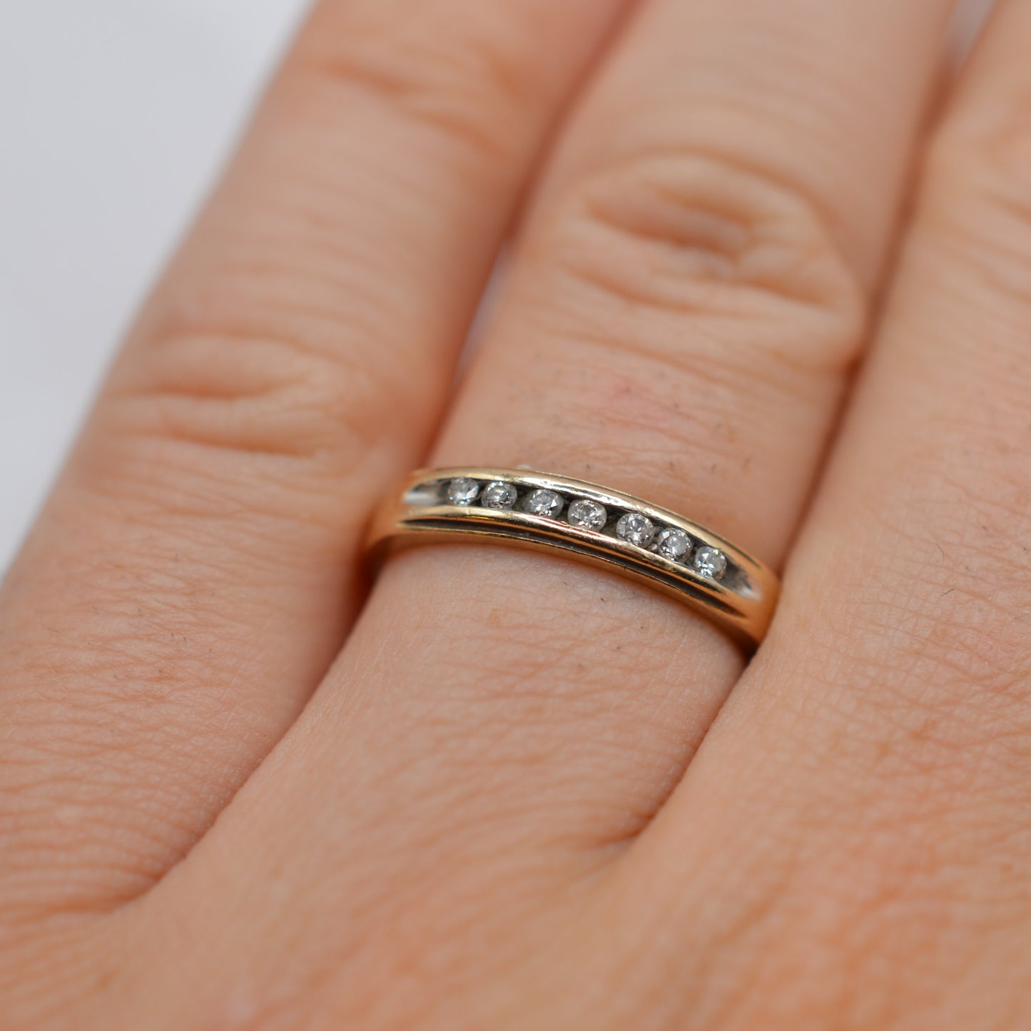 9ct Gold 0.10ct Diamond Half-Eternity Ring