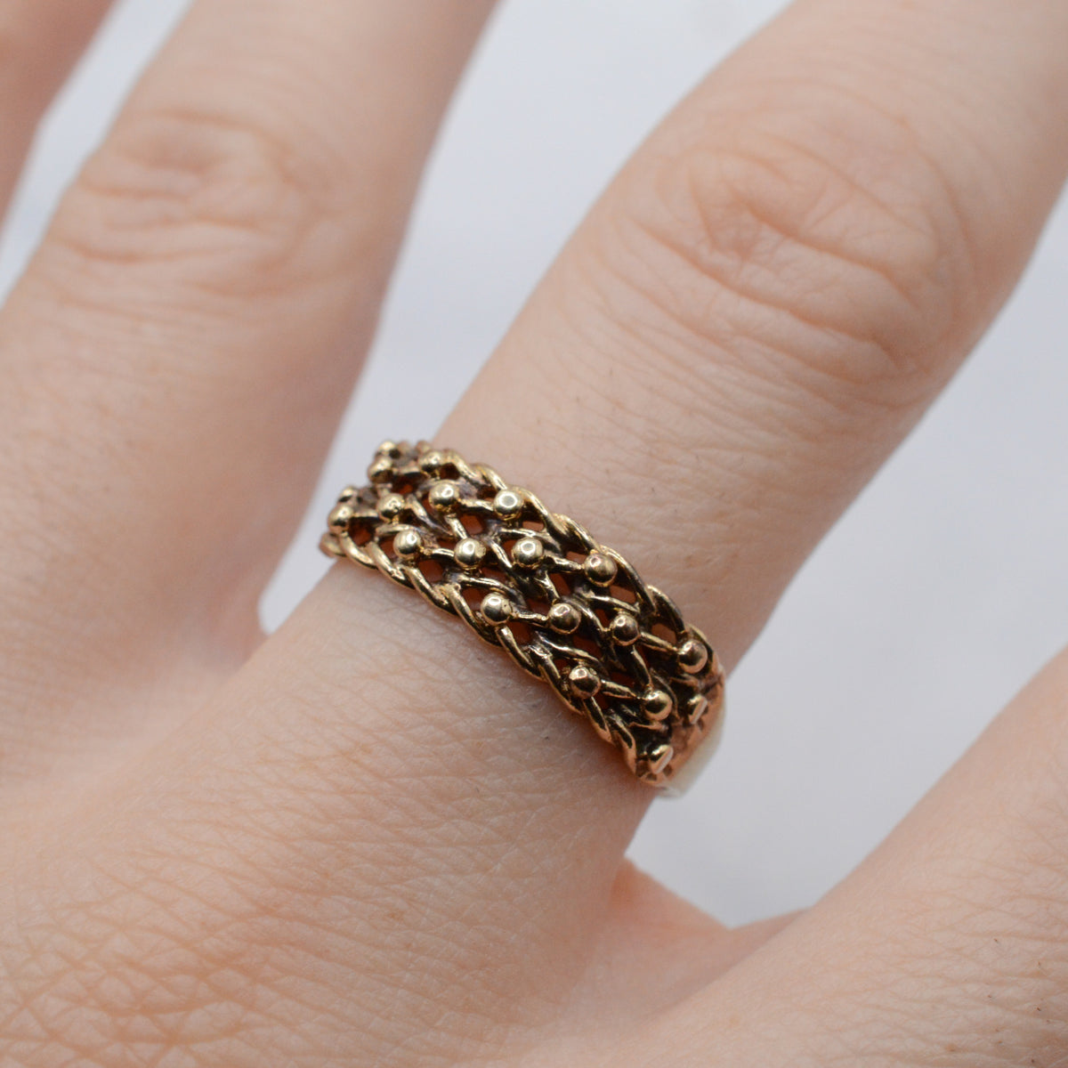 1980s 9ct Gold Keeper Ring