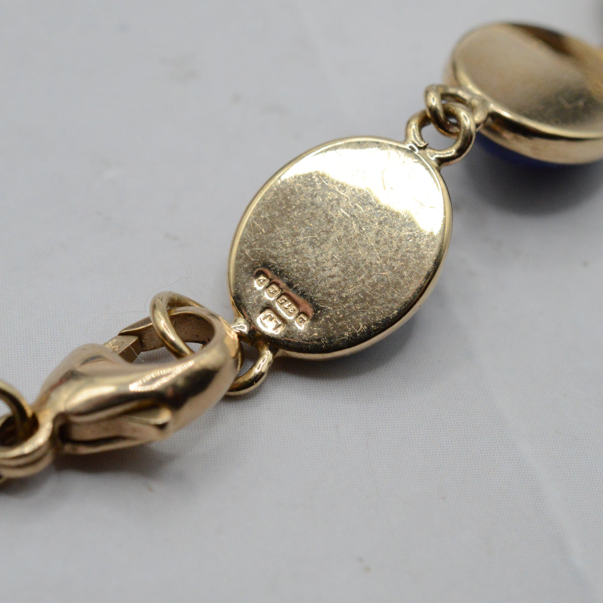 1990s 9ct Gold Lapis Lazuli Bracelet