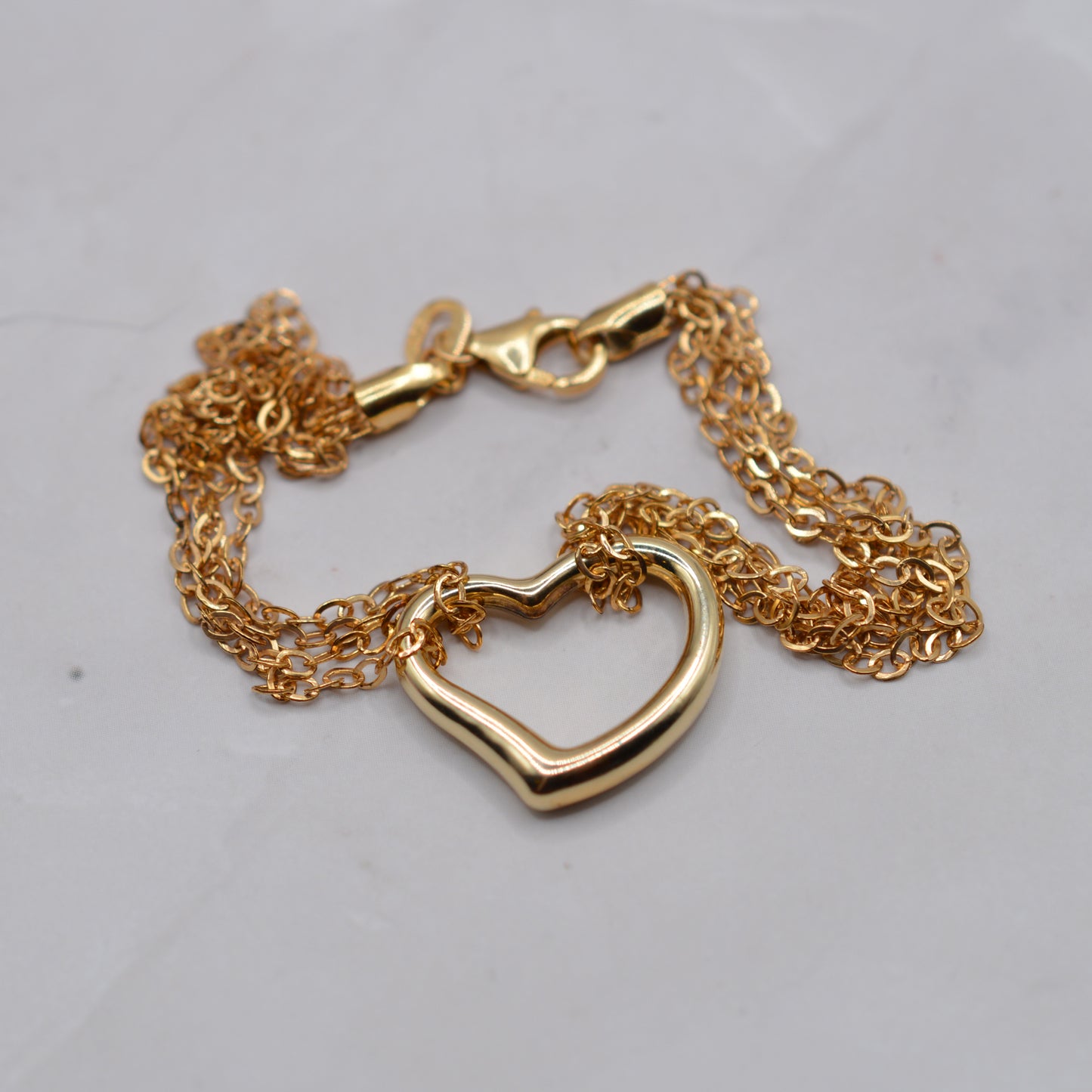 Vintage 9ct Gold Heart Bracelet (19cm / 7.5")