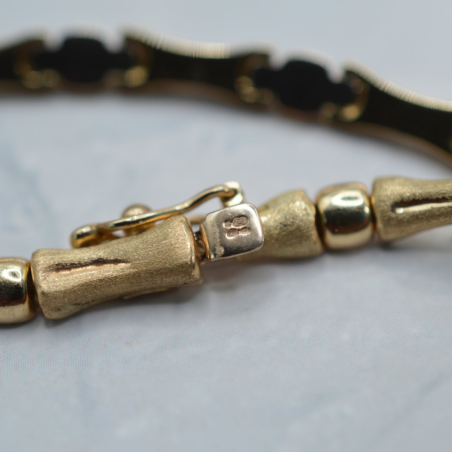 9ct Gold Bamboo Link Bracelet (7”)