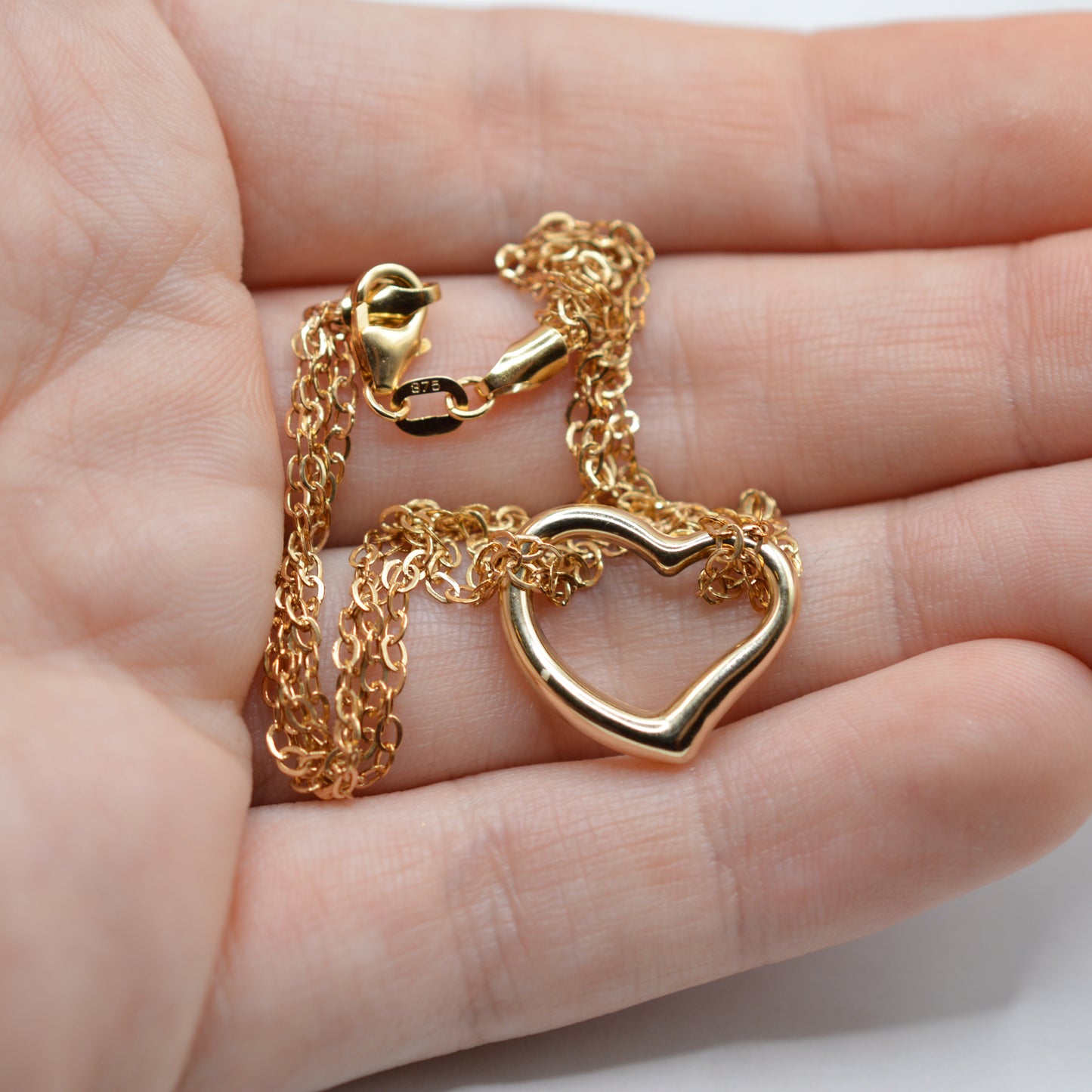 Vintage 9ct Gold Heart Bracelet (19cm / 7.5")