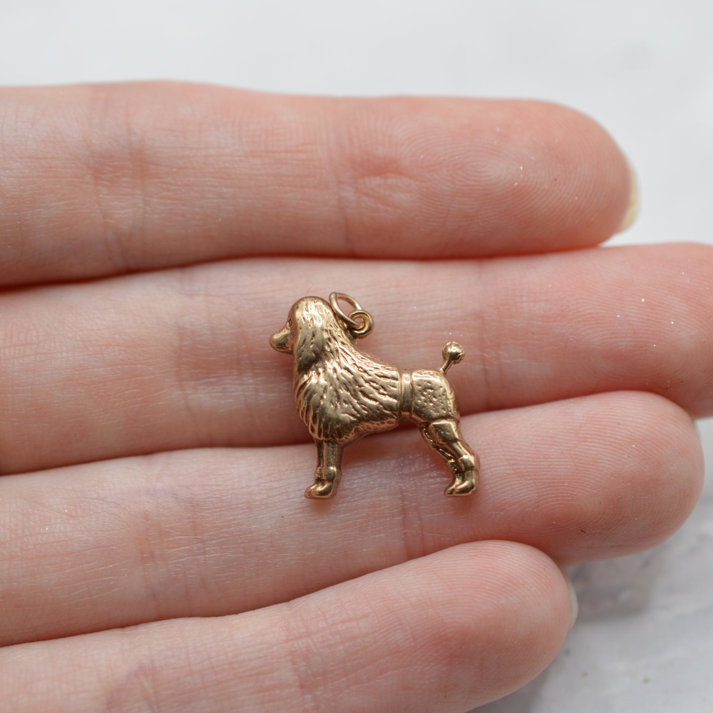 1950s Vintage 9ct Gold Poodle Dog Charm