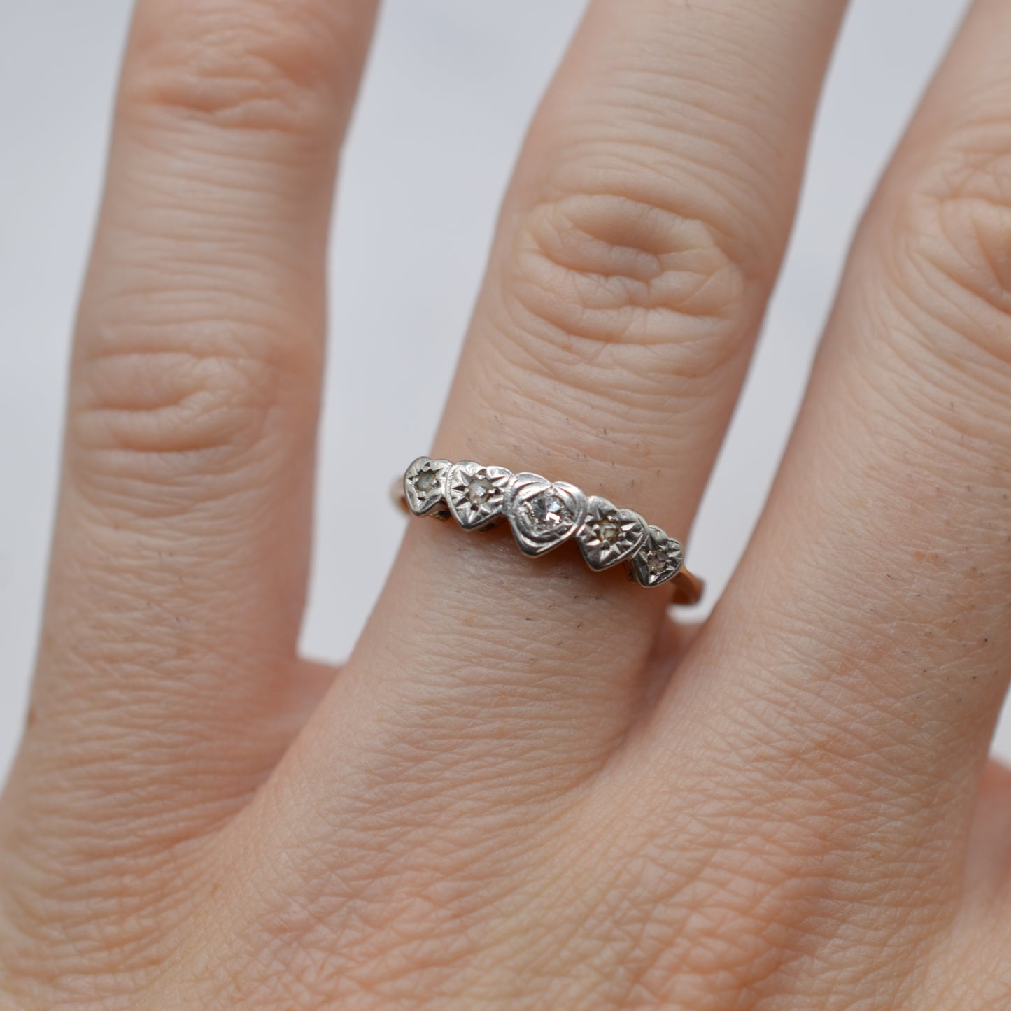 Antique 18ct Gold Diamond Heart Ring