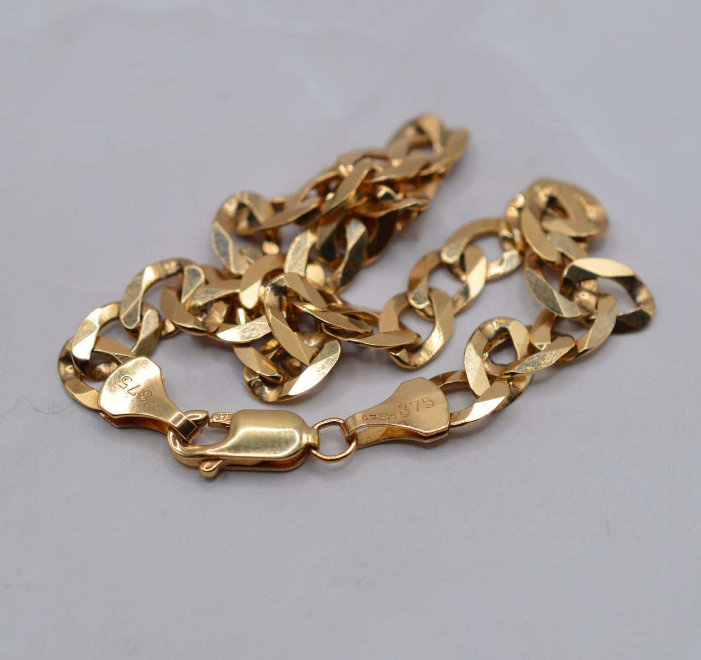 Vintage Heavy 9ct Gold Curb Link Bracelet