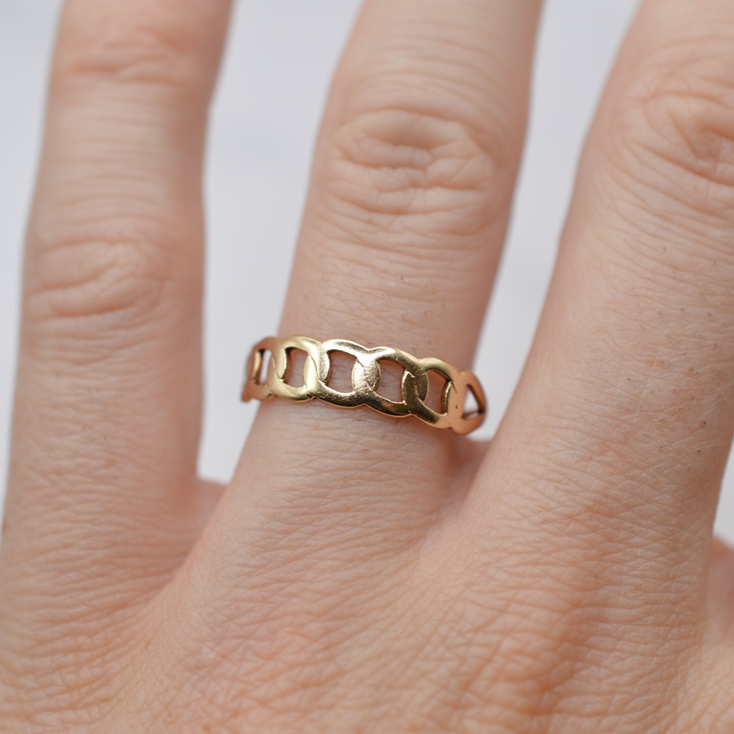 9ct Gold Cuban Chain Ring