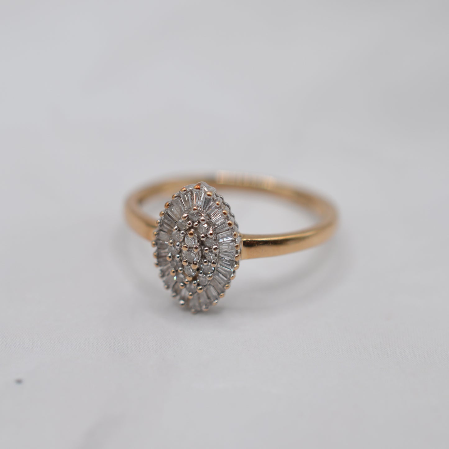 9ct Gold 0.25ct Diamond Navette Cluster Ring