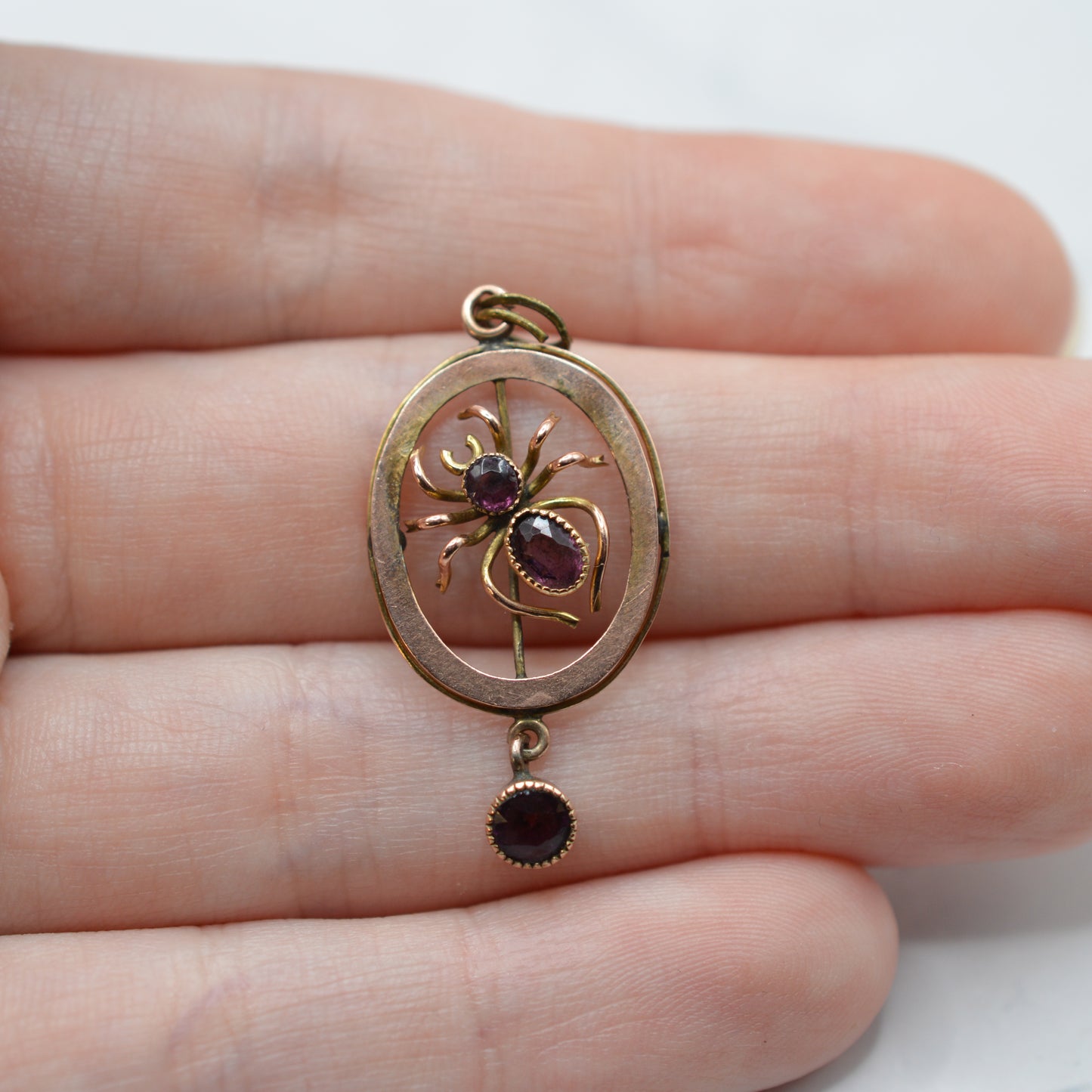 Antique Victorian 9ct Gold Spider Pendant