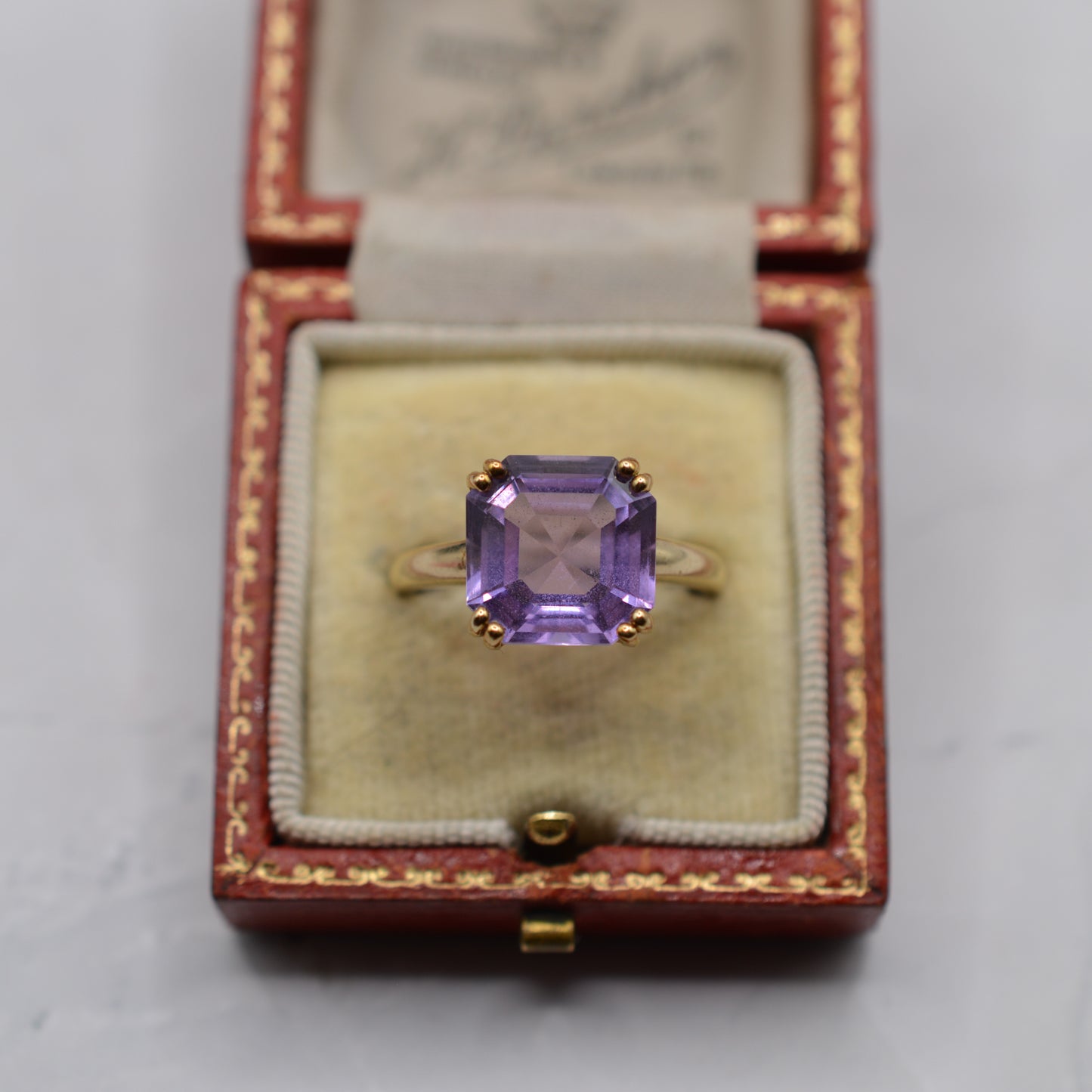 2006 Y2K 9ct Gold Amethyst Square-Cut Ring