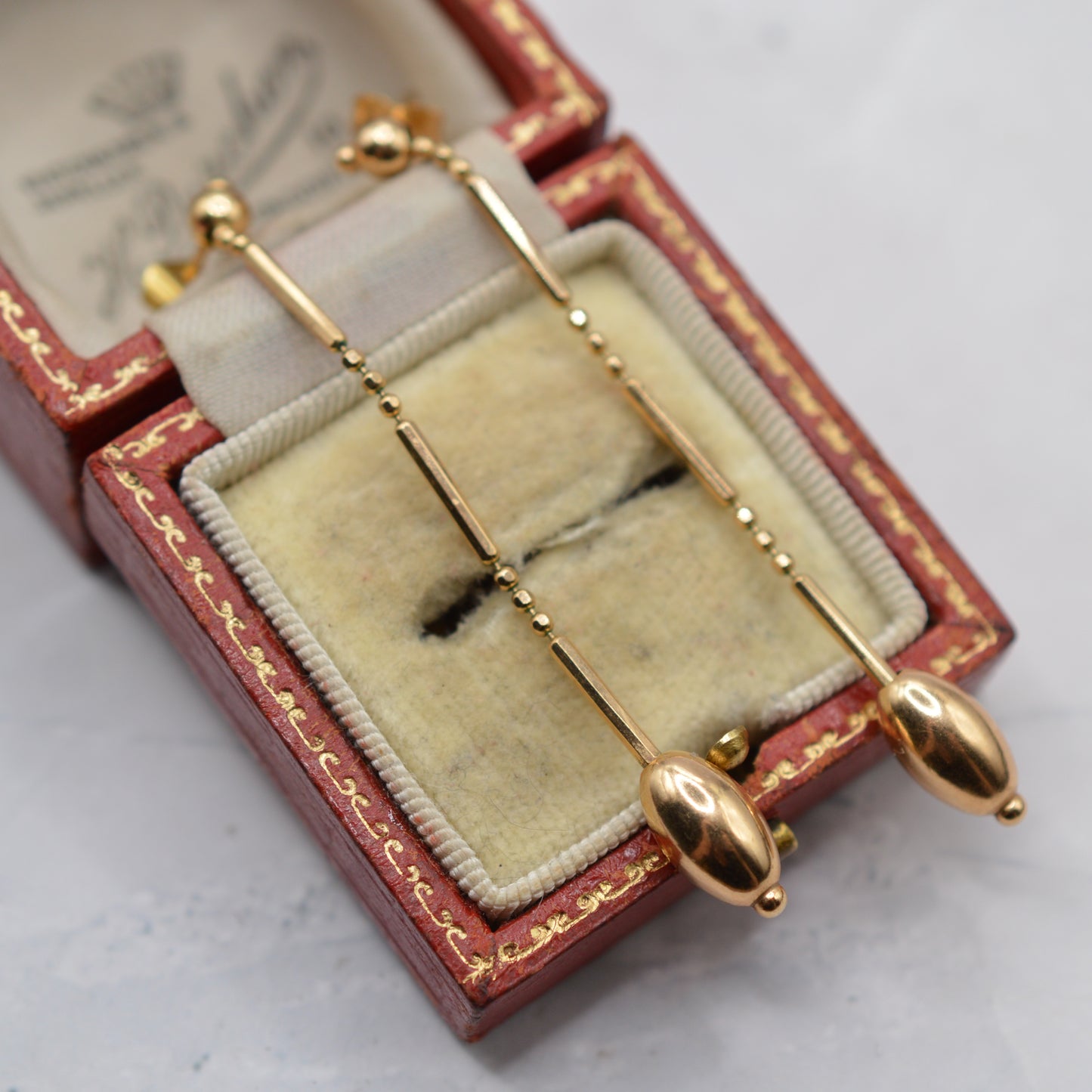 9ct Gold Bead Drop Earrings