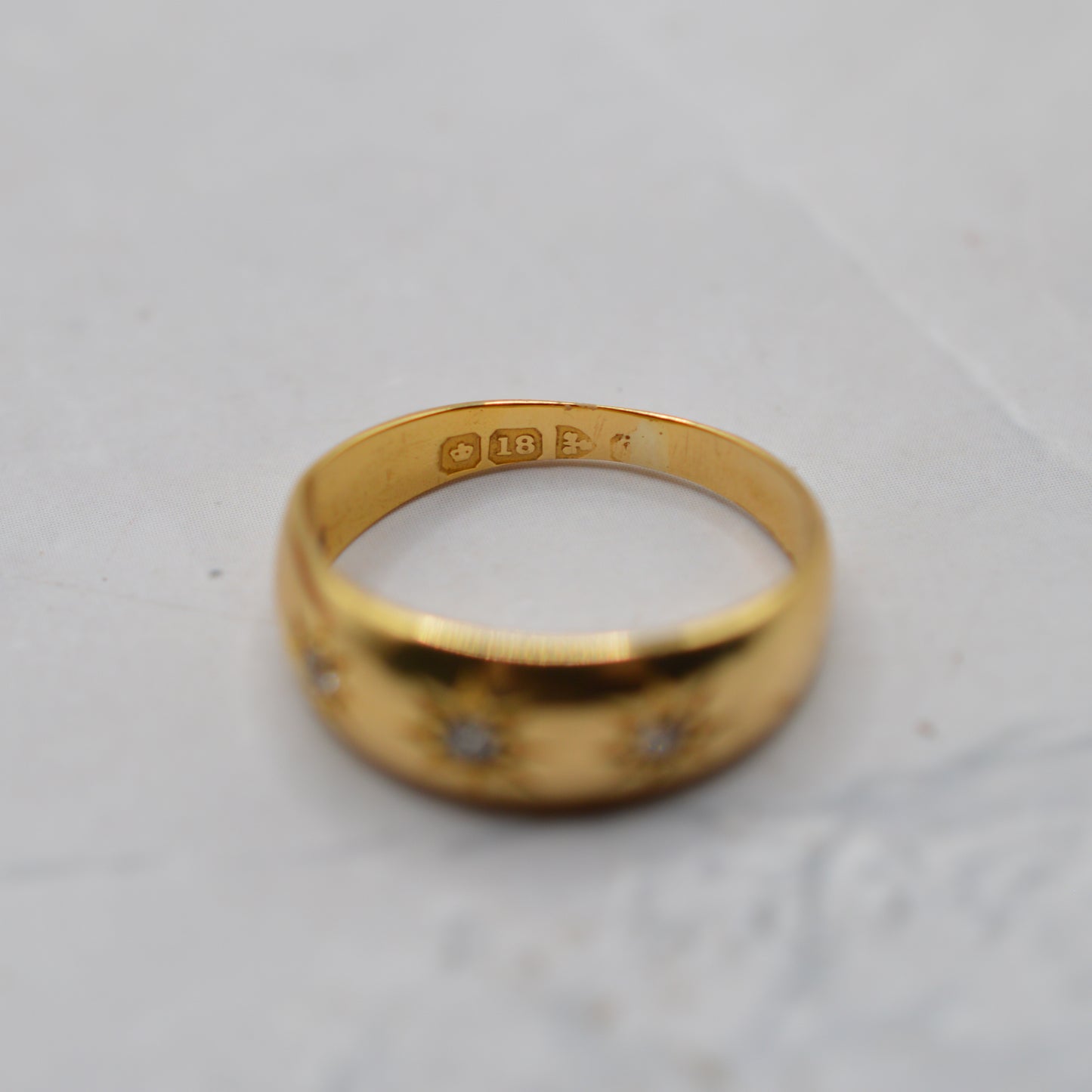 Antique Victorian 18ct Gold Diamond Gypsy Trilogy Ring