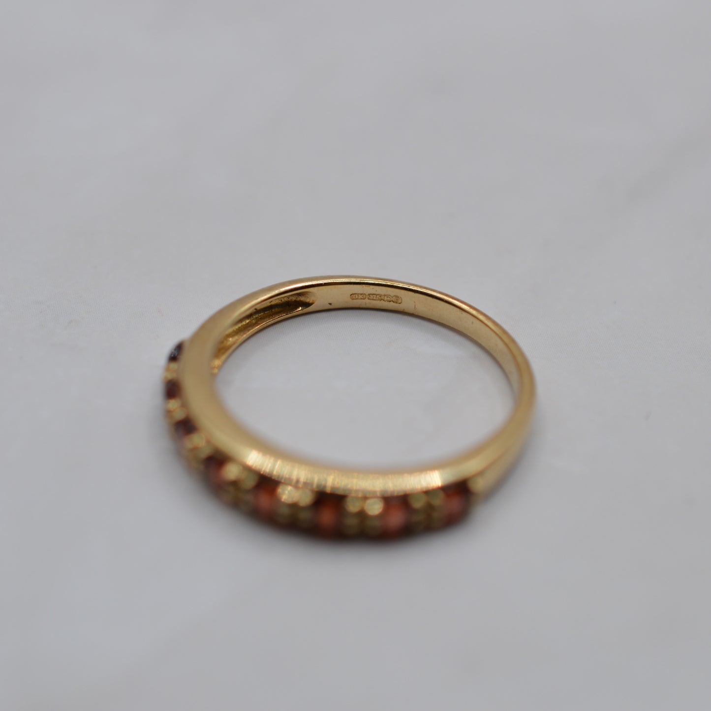 Y2K 9ct Gold Garnet Half-Eternity Ring