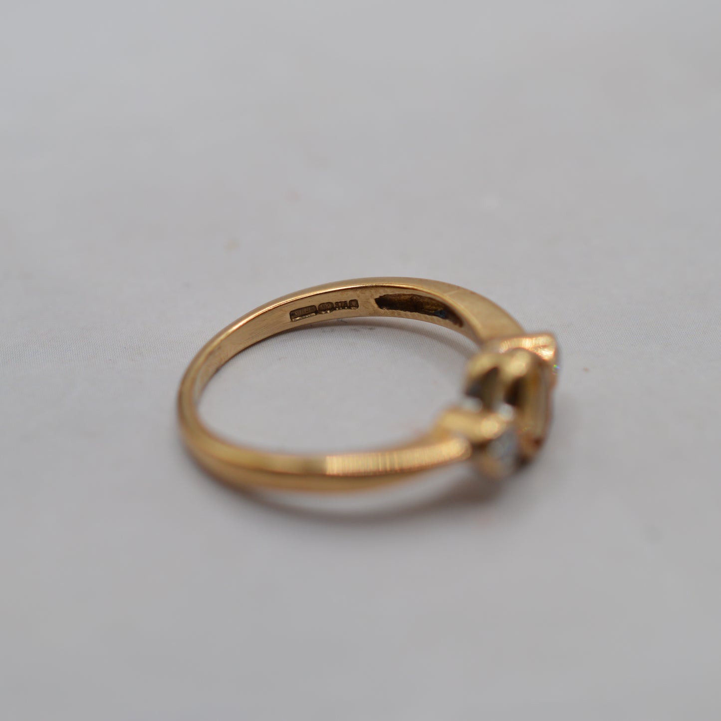 9ct Gold Citrine & Diamond Trilogy Ring