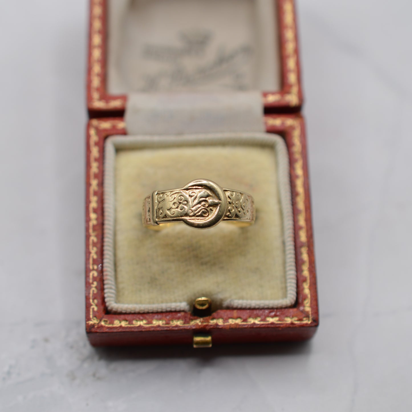 1980s Vintage 9ct Gold Buckle Ring