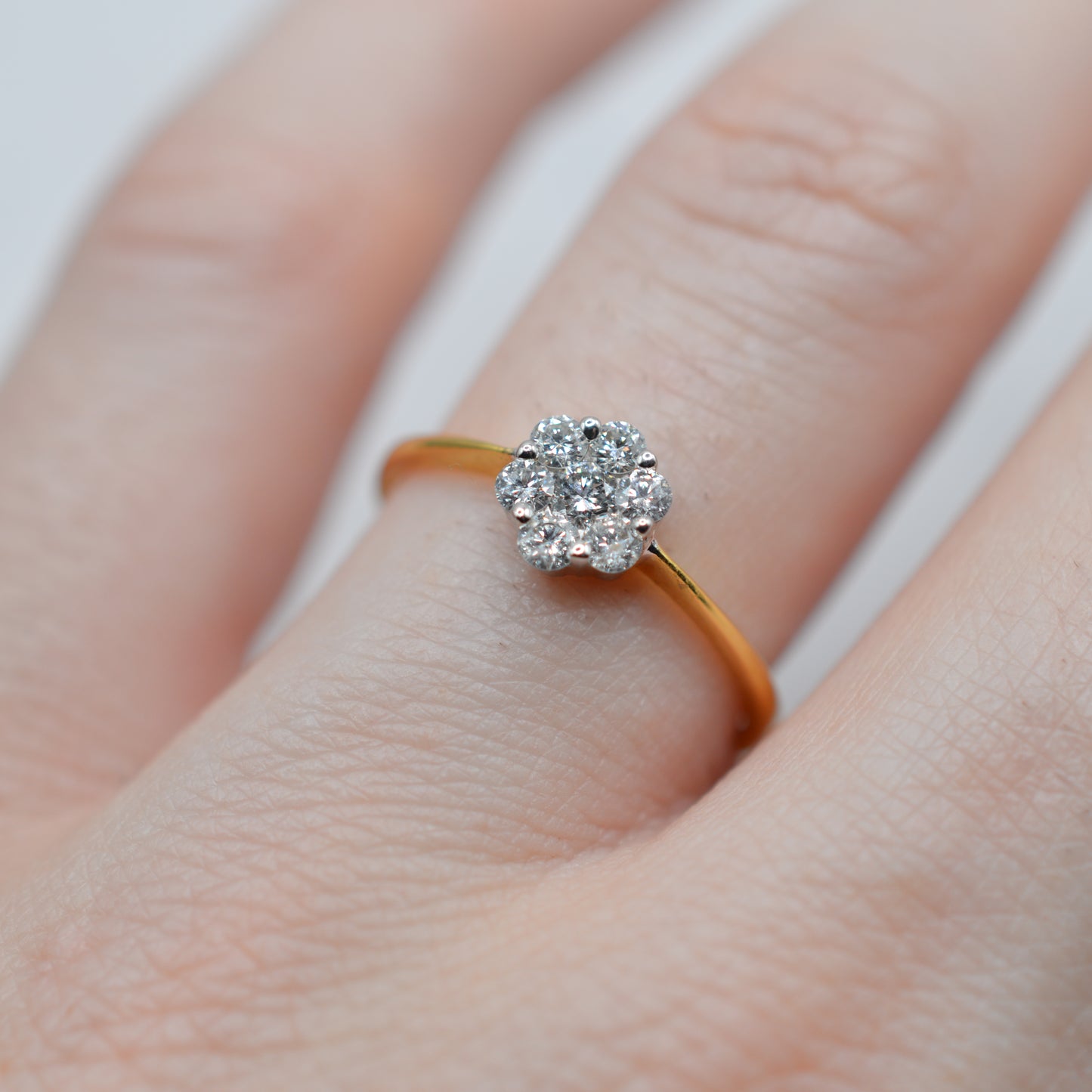 18ct Gold 0.30ct Diamond Daisy Cluster Ring
