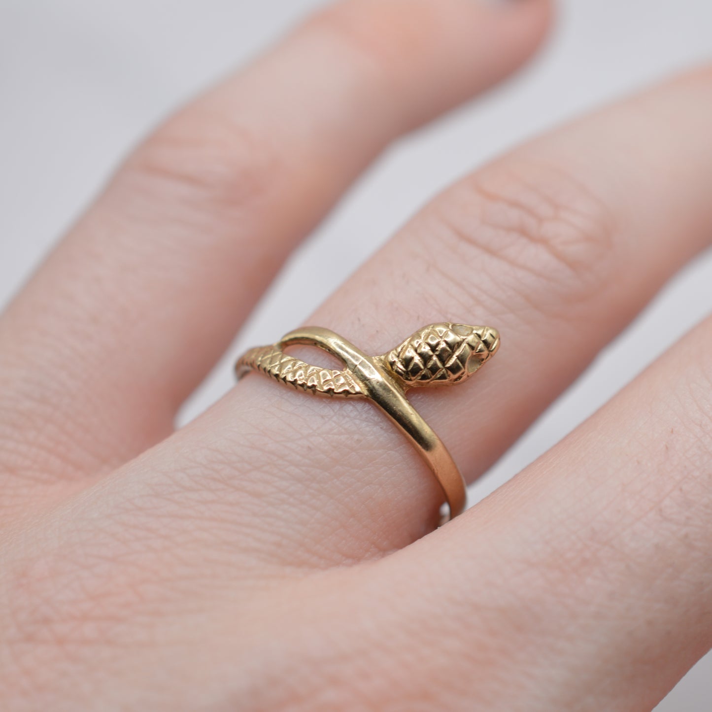 1980s 9ct Gold Snake Ring