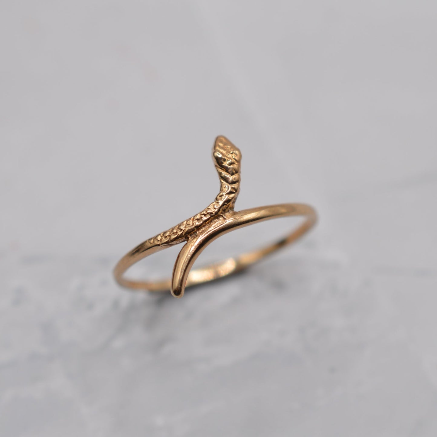 1980s Vintage 9ct Gold Snake Ring