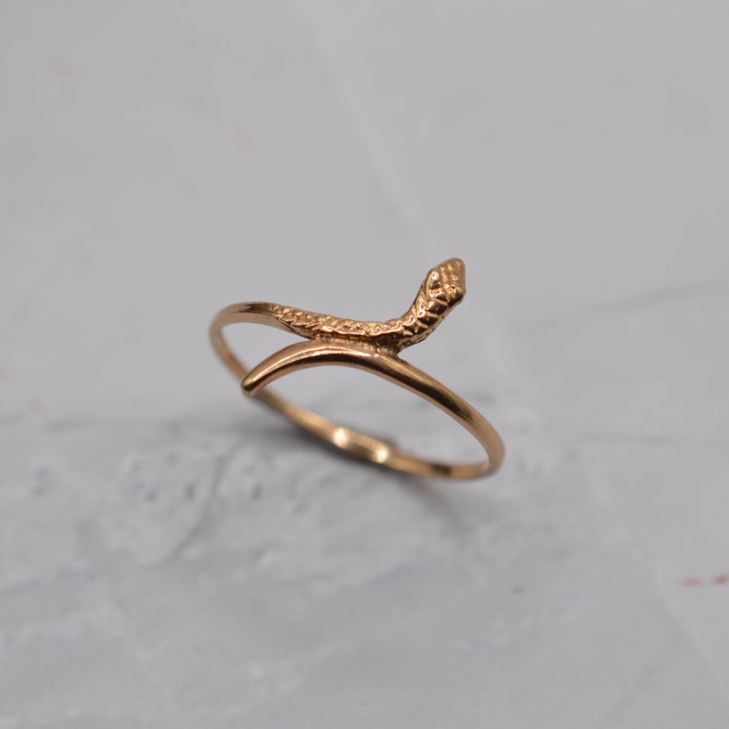1980s Vintage 9ct Gold Snake Ring
