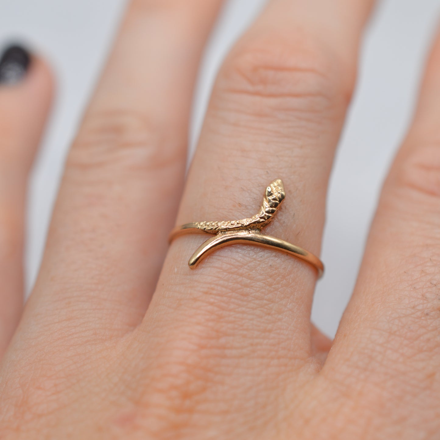 1980s Vintage 9ct Gold Snake Ring