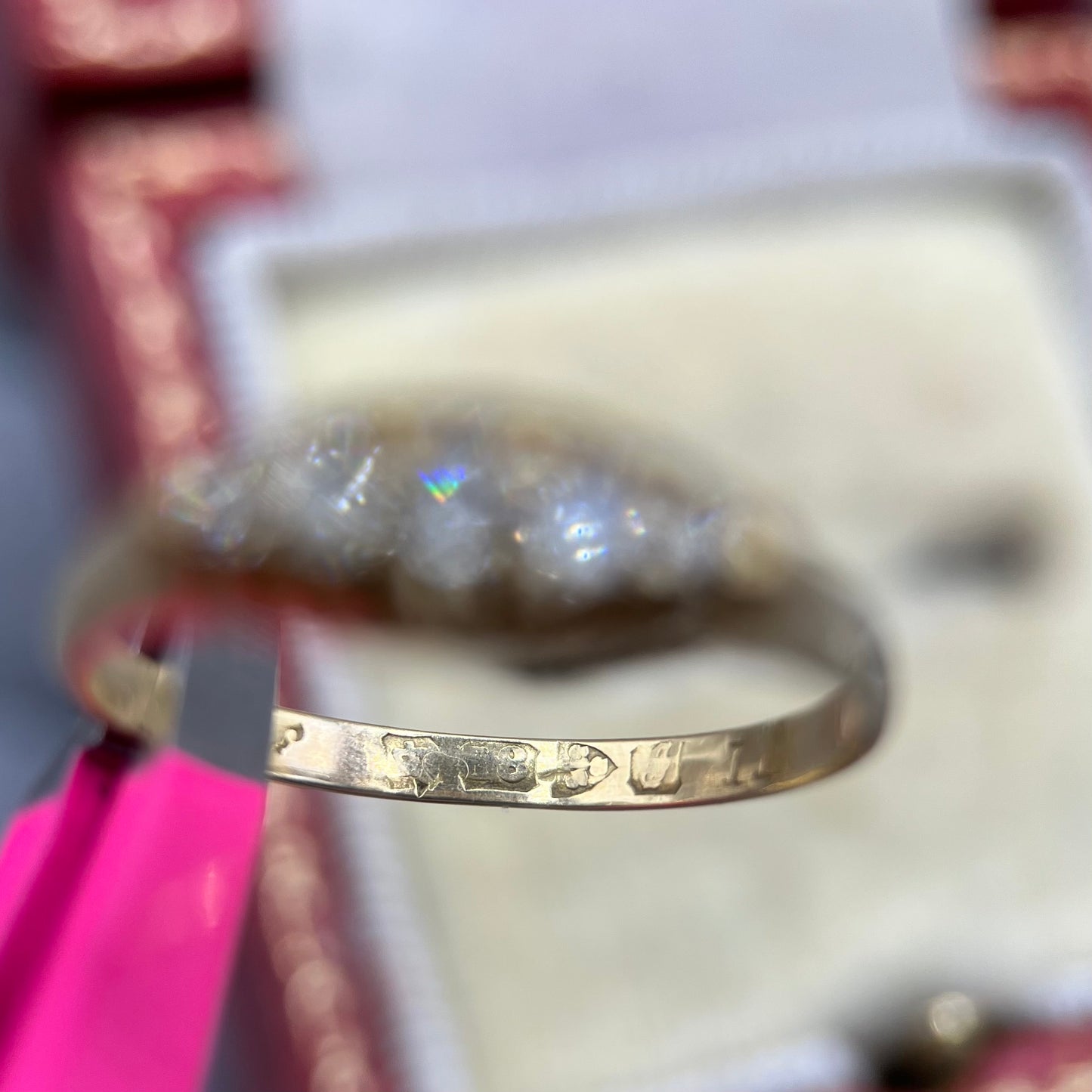 Edwardian Antique 18ct Gold Diamond Five-Stone Ring