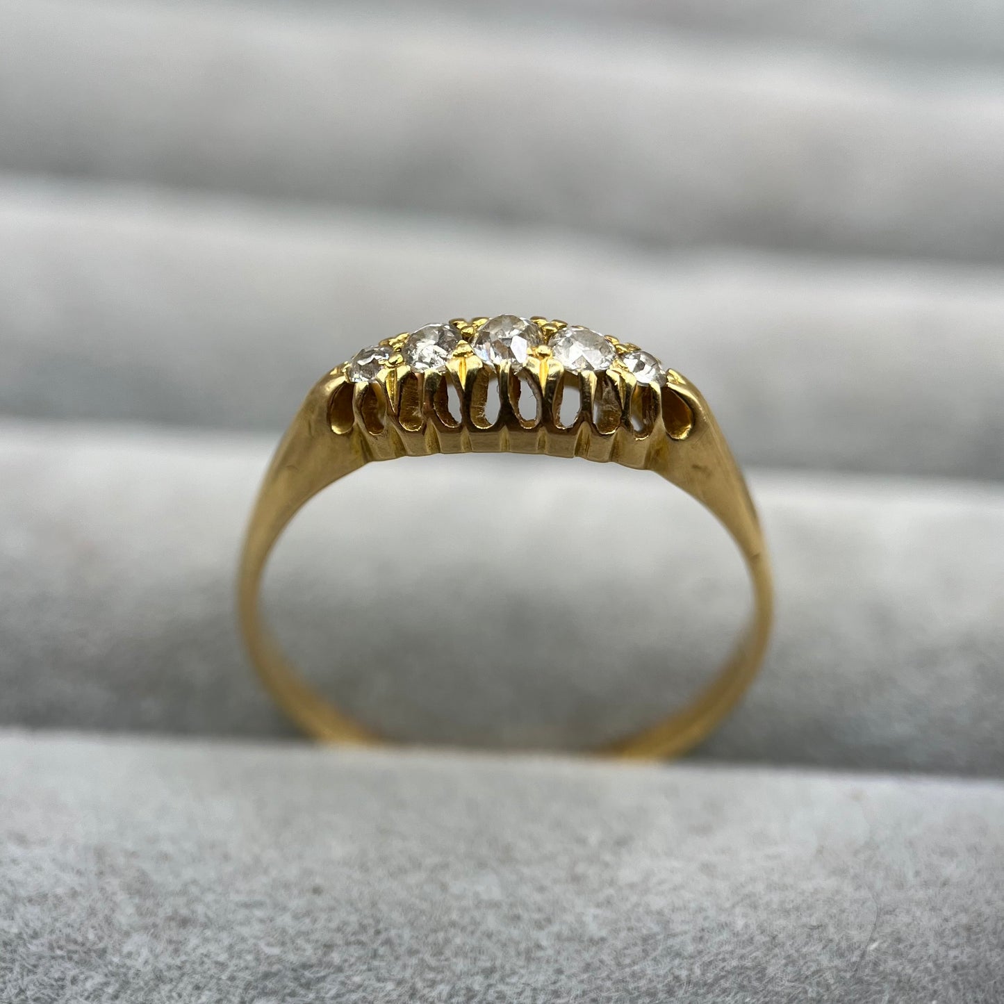 Edwardian Antique 18ct Gold Diamond Five-Stone Ring