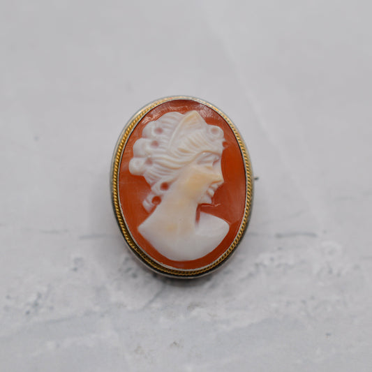 Vintage .800 Silver Cameo Pendant/Brooch