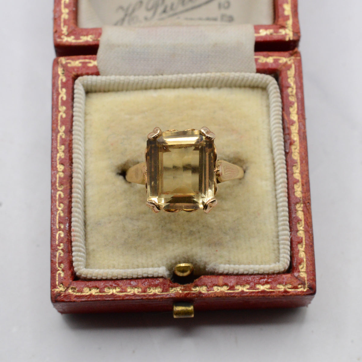 1960s Vintage 9ct Gold Citrine Dress Ring
