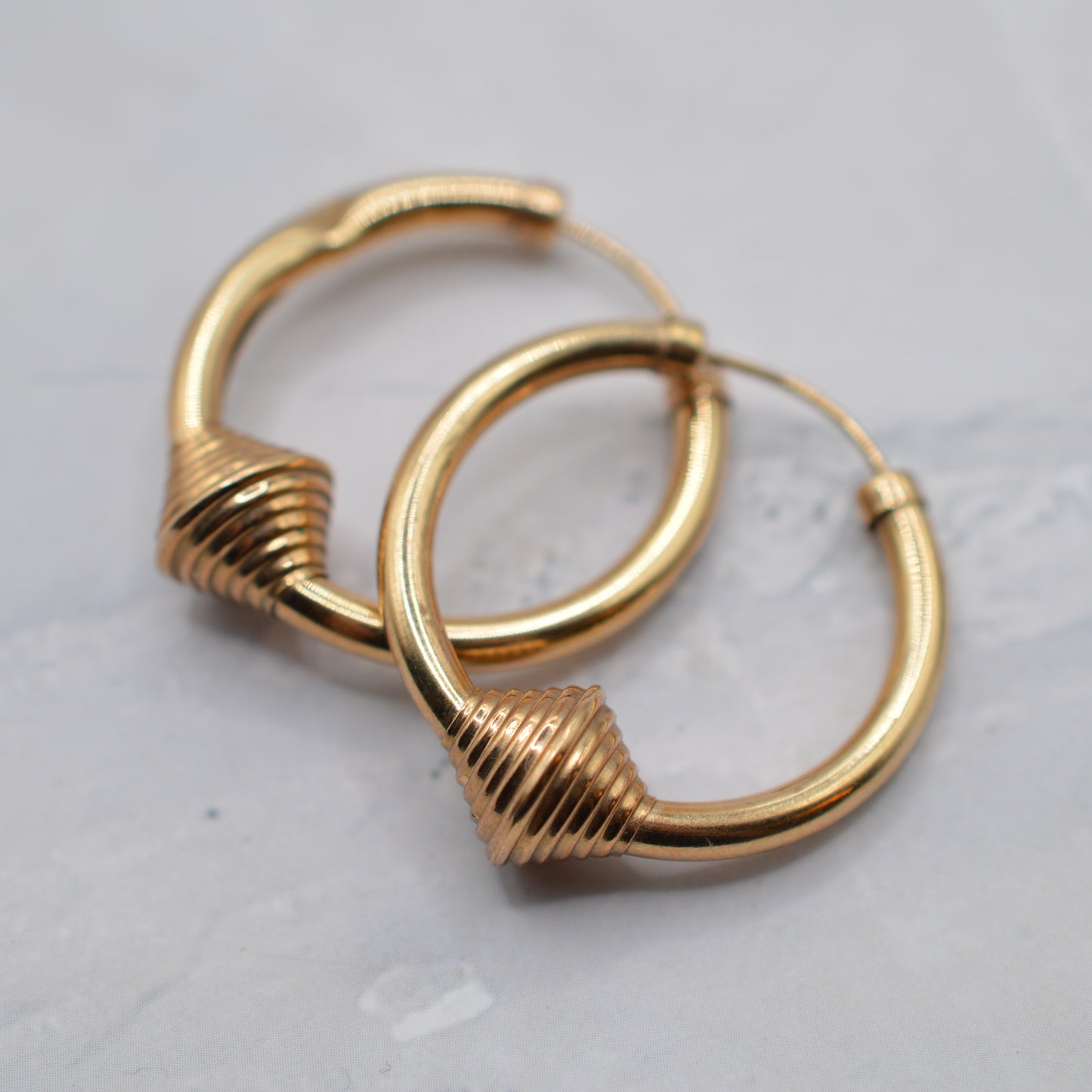1990s Large 9ct Gold Hoop Earrings