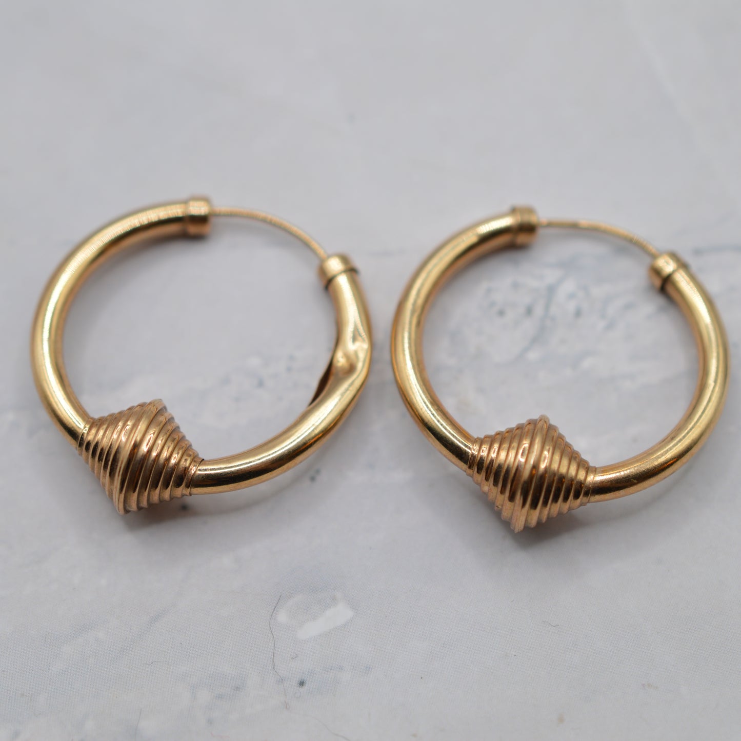 1990s Large 9ct Gold Hoop Earrings