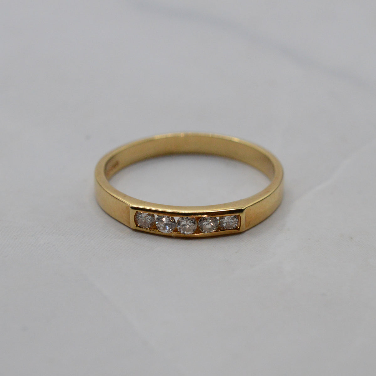 1990s 18ct Gold Diamond Channel-Set Ring