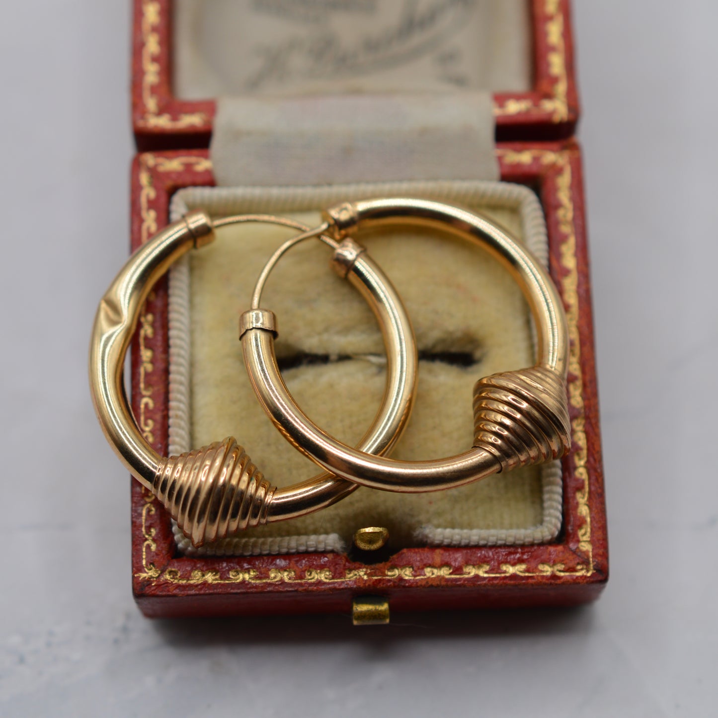 1990s Large 9ct Gold Hoop Earrings
