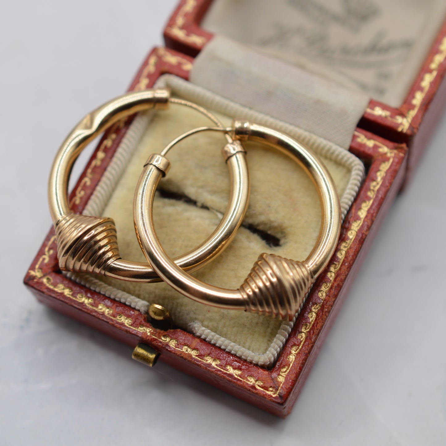 1990s Large 9ct Gold Hoop Earrings