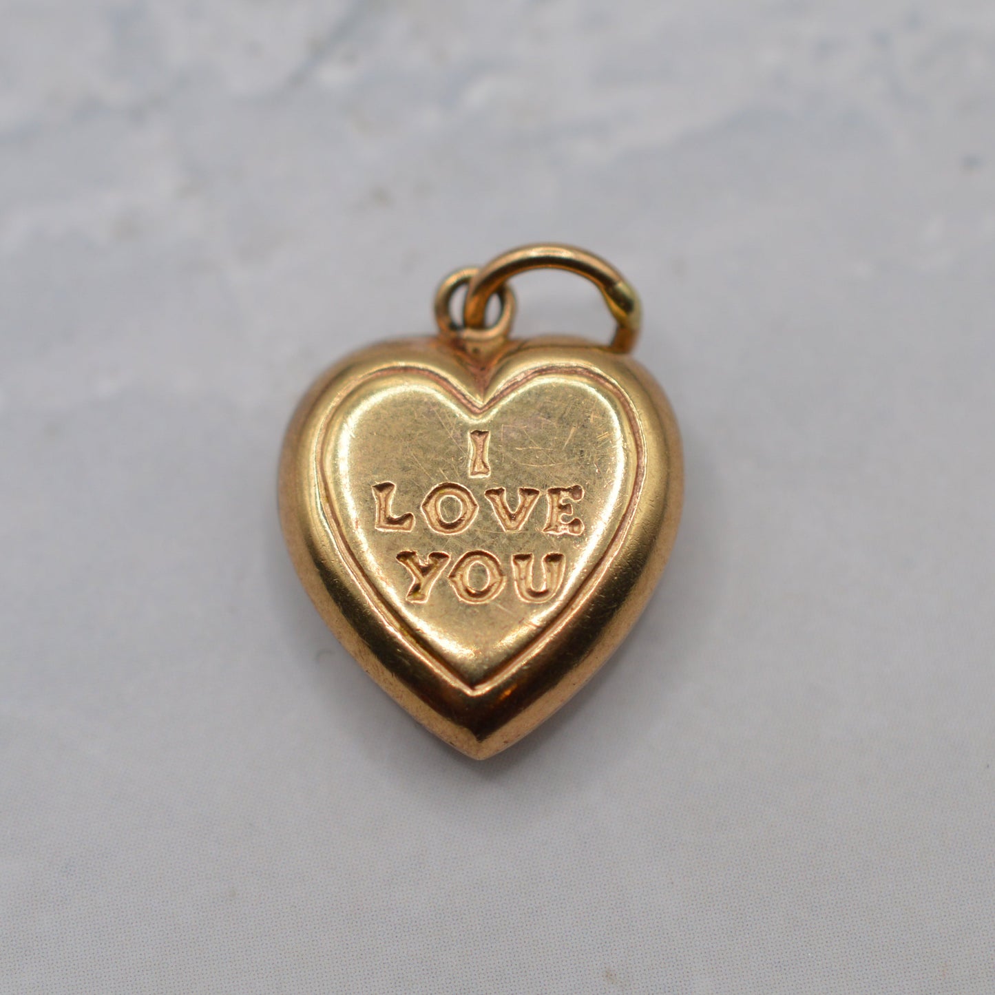 1960s Vintage 9ct Gold 'I Love You' Heart Charm/Pendant
