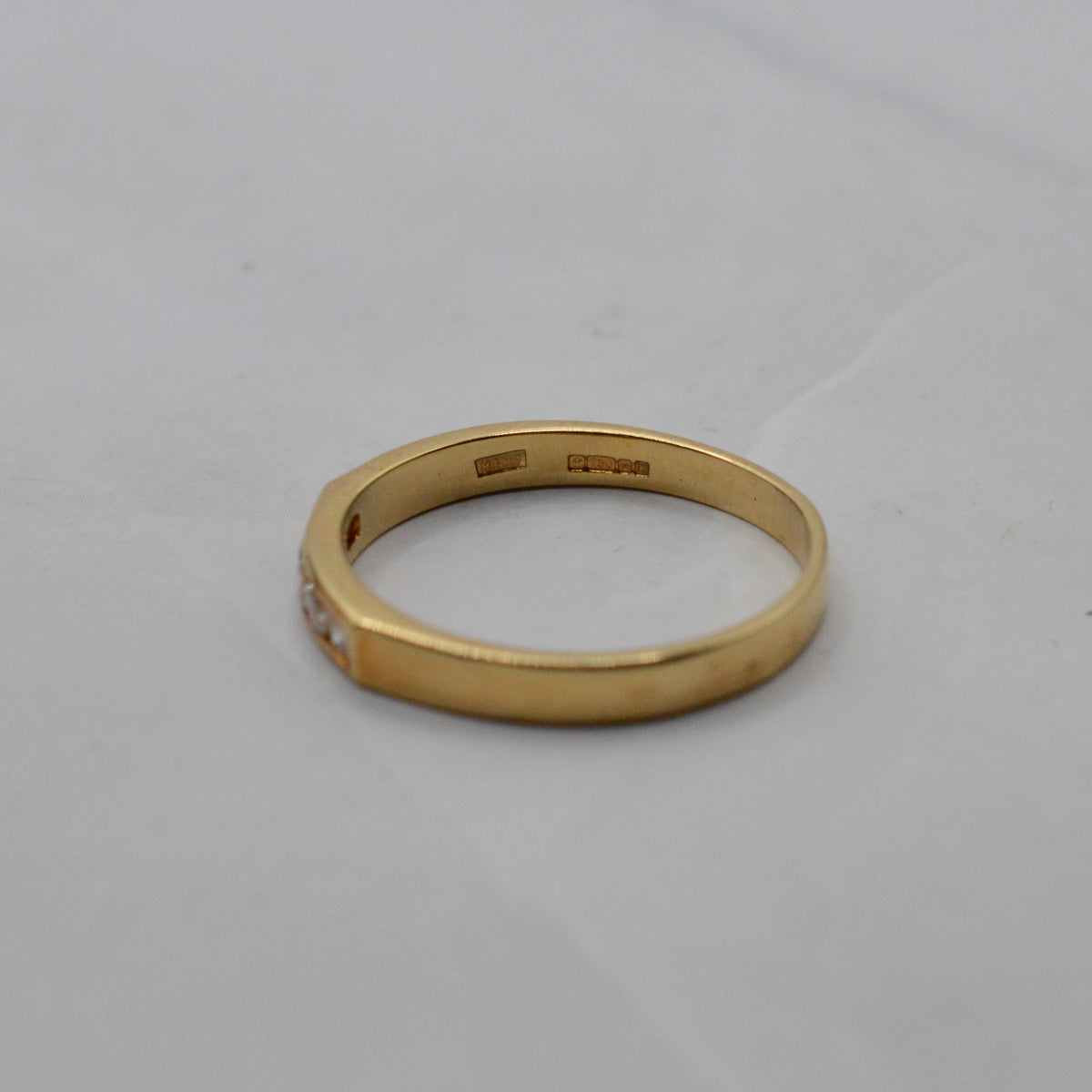 1990s 18ct Gold Diamond Channel-Set Ring