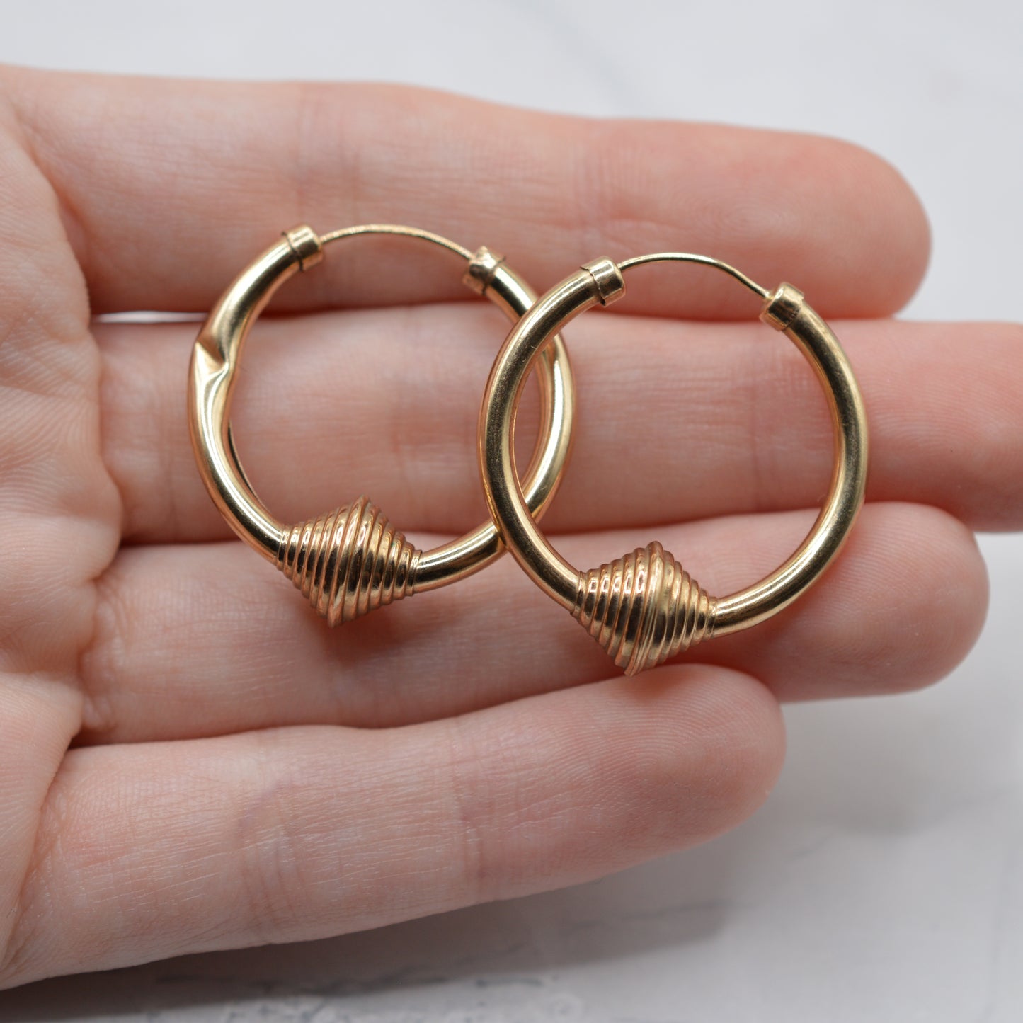 1990s Large 9ct Gold Hoop Earrings
